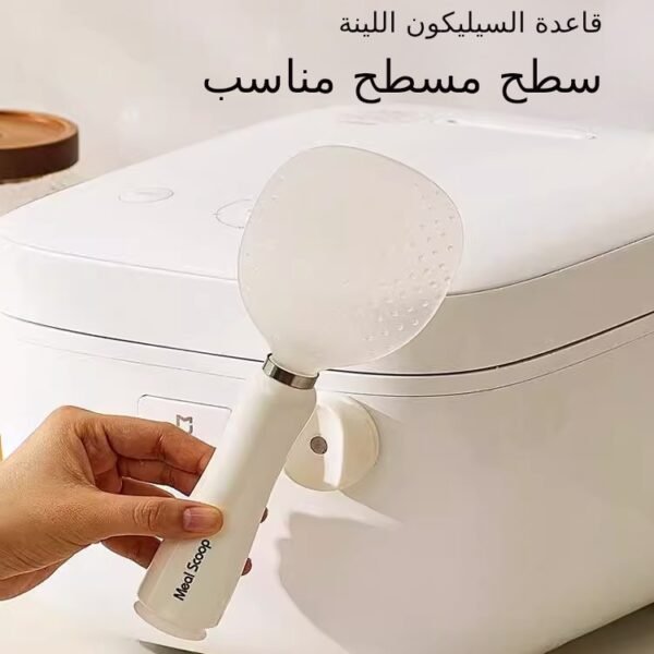 ⁦ملعقة أرز غير قابلة للقلب يمكن أن تكون ملعقة أرز مغناطيسية غير لاصقة عمودية غير قابلة للالتصاق ملعقة تقديم أرز طباخ الأرز السميك (5 قطع)⁩ - الصورة ⁦3⁩