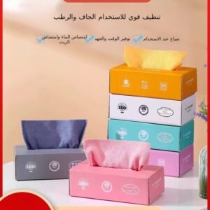 مناديل المطبخ المبللة القابلة للاستخراج لغسل الأطباق في المطبخ مناديل منزلية جافة مبللة ماصة صحية للتنظيف المنزلي معبأة في علب (20 علبة)